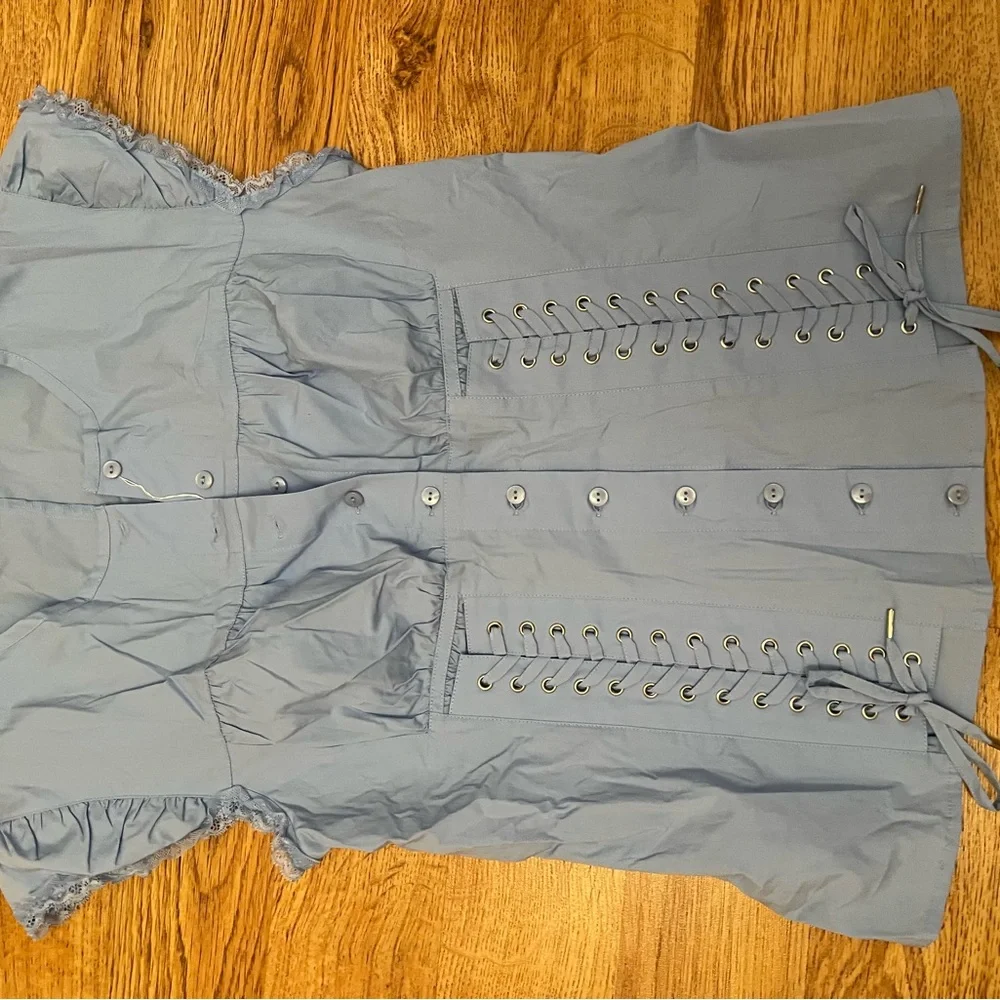 Moda International Sleeveless Sky Blue Top - Picture 5 of 10